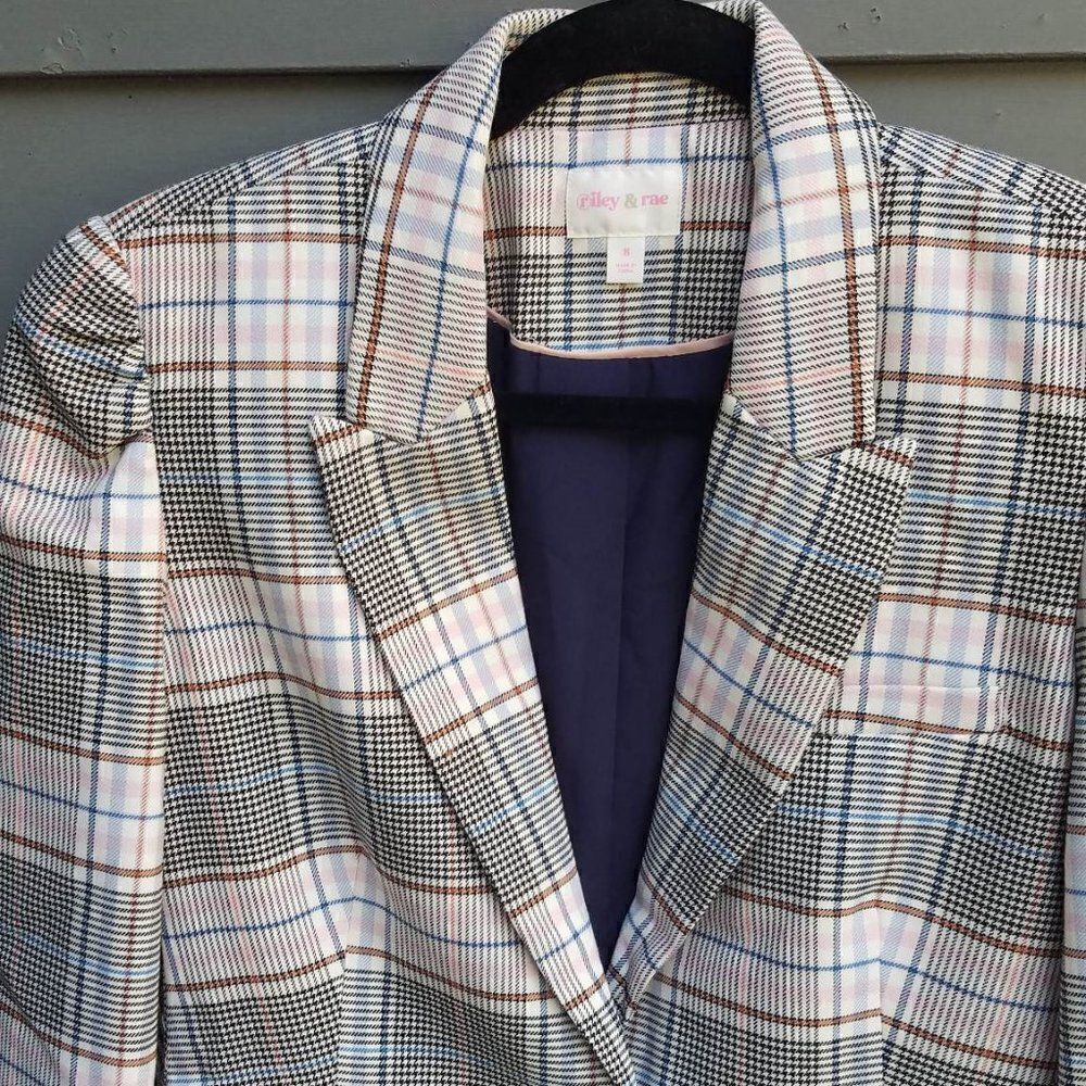 NWT!! Riley & Rae Multi Color Plaid Blazer Size 8 - Picture 10 of 11